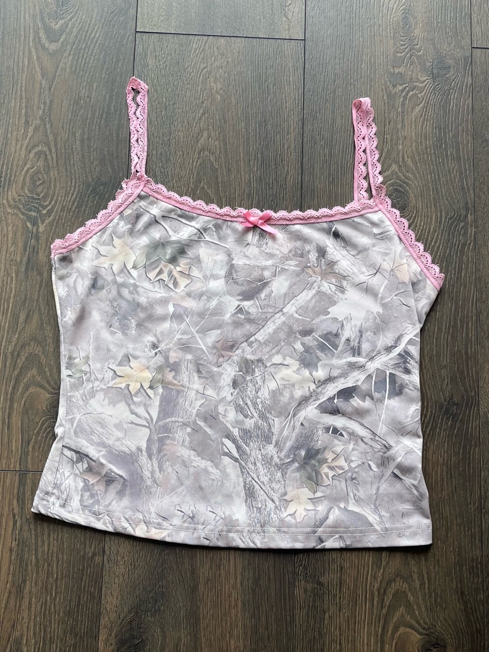 NWOT SHEIN Lace Trim Camo Tank Top